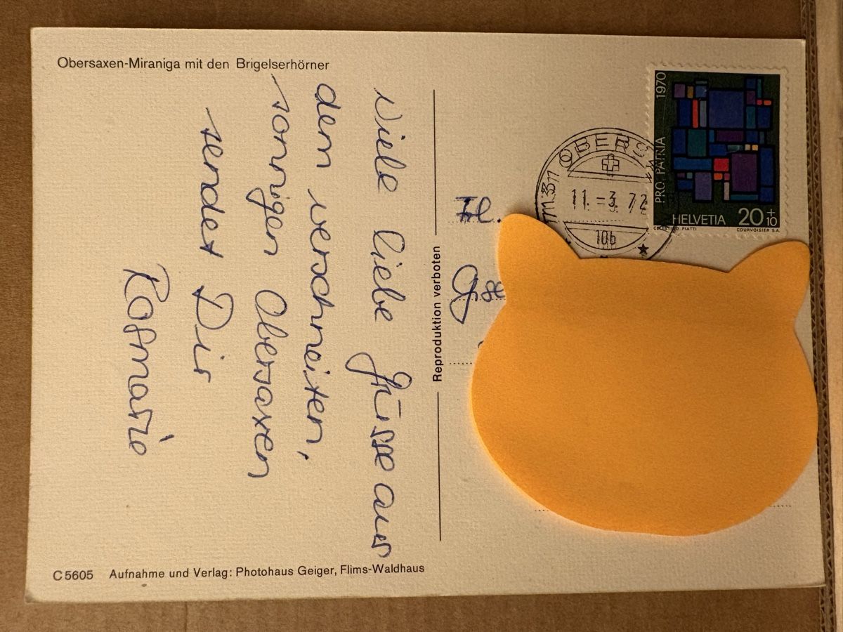Cartoline postali: AK von Obersaxen Miraniga – Usato da Rümlang venduto da Kartenpost1 1