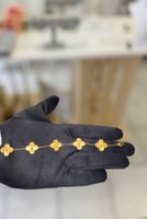 Elegantes Gold Armband mit Kleeblatt Motiv - Zeitlos!