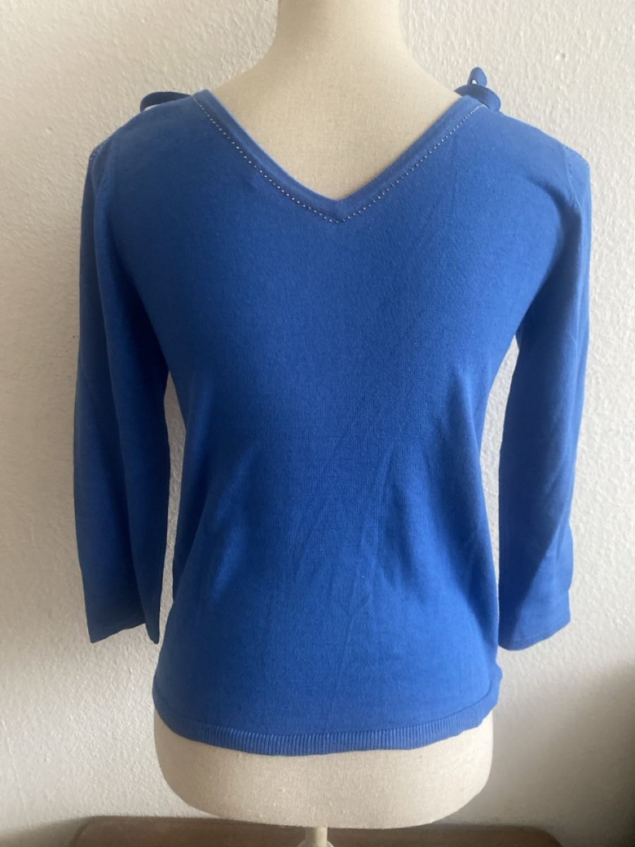 Top: Pull bleu Alberto Bini, coton soie, taille S. – Nuovo e nell'imballaggio originale da Geneve venduto da pat_p76n 2