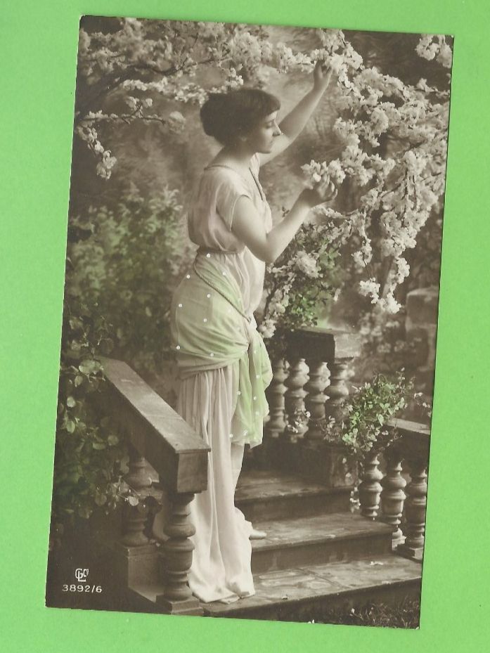 Cartoline postali: Antik Postkarte Dame Jugendstil Frühling – Usato da Zürich venduto da t24_de