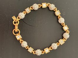 Swarovski Armband goldfarben mit Kristallen guter Zustand
