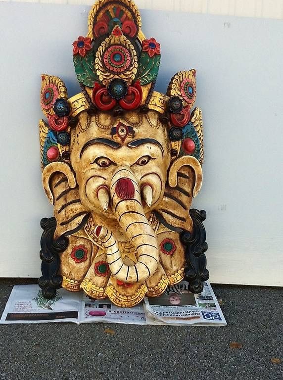 Skulpturen & Statuen: Maschera in legno di SRI GANESH – Neu (gemäss Beschreibung) aus Caslano von bri_5jft 3