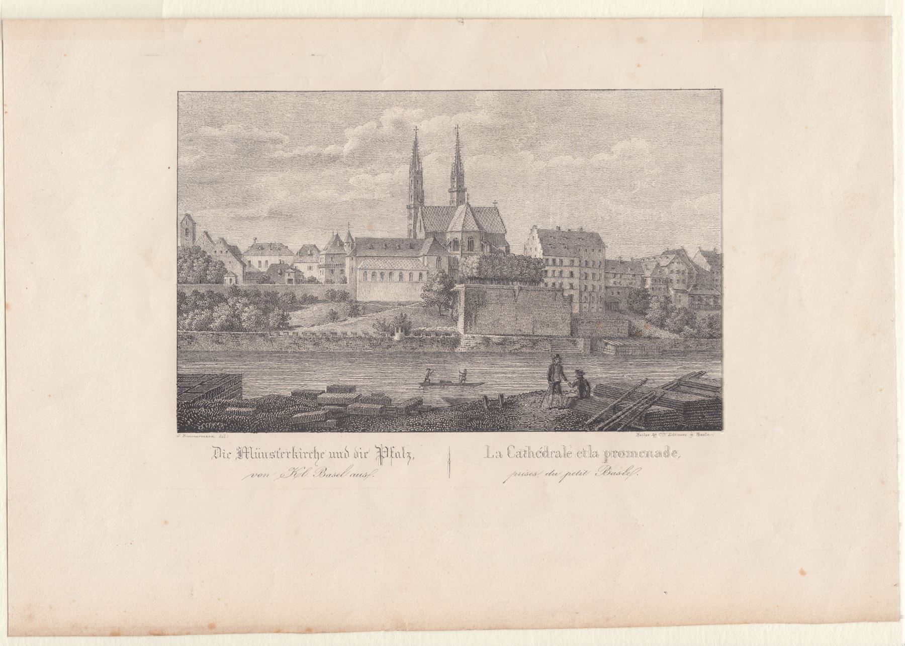 Ansichtskarten: BASEL MÜNSTERKIRCHE & PFALZ LITHOGRAPHIE – Antik aus Grüningen von Kartensammler 2