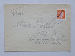 DR - Brief 1945 WIEN, Hitler Marke mit Überdruck ÖSTERREICH