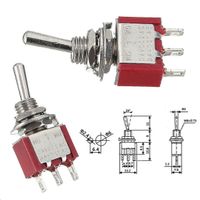 10 Kippschalter 3 Pin (EIN)/AUS/(EIN)