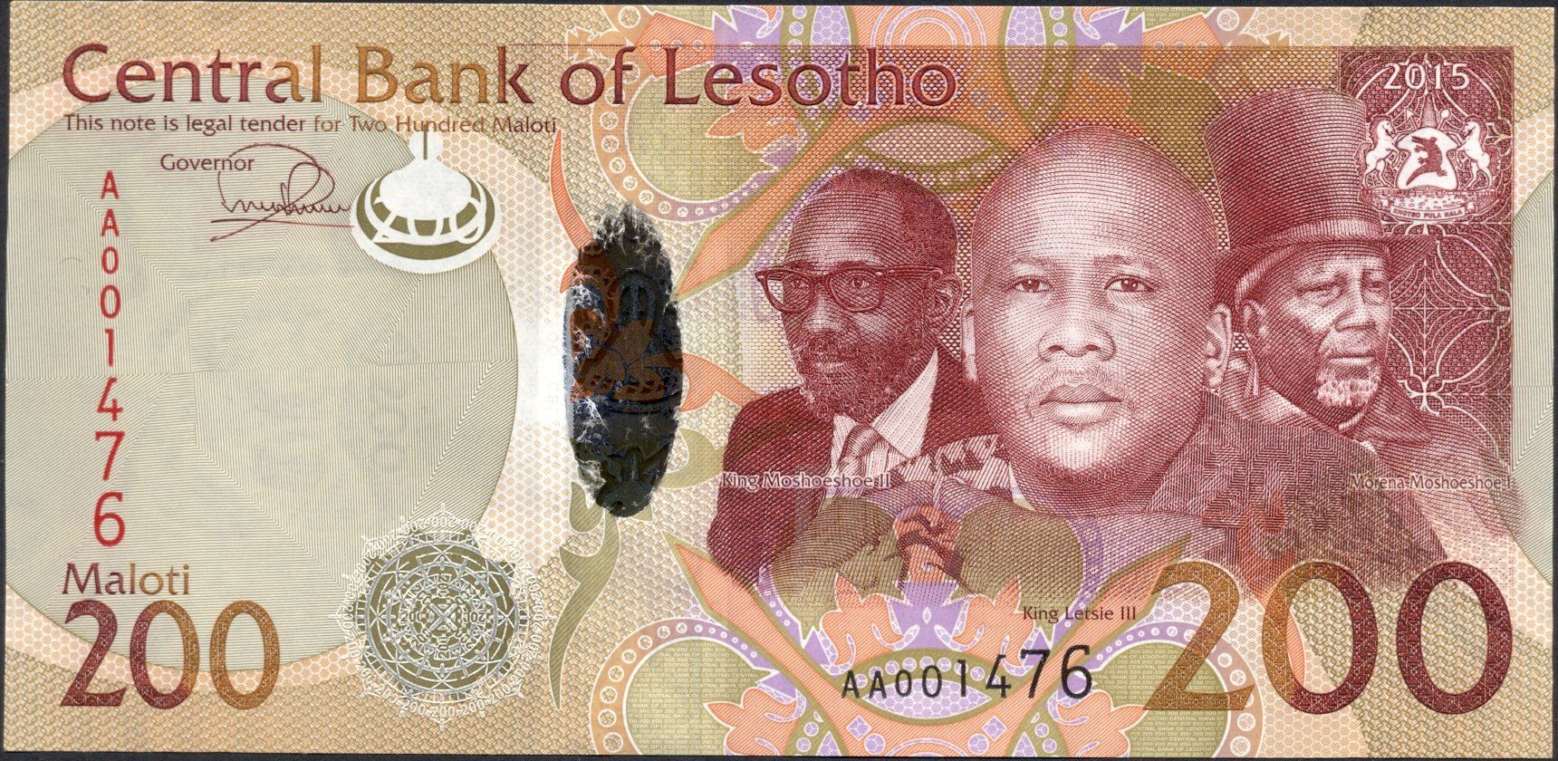 Banconote: Lesotho 200 Maloti 2015 P-25 UNC – Nuovo (secondo la descrizione) da Schliern b. Köniz venduto da pizzitaxi