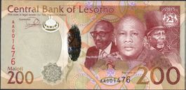 Lesotho 200 Maloti 2015 P-25 UNC
