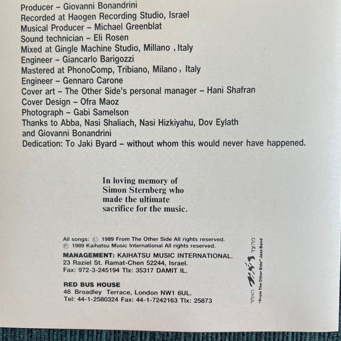 CDs: From The Other Side (CD) 1989 Soul Note – D'occasion à Zug par Mirare9 1