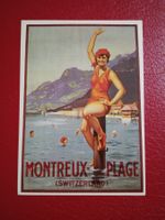 Plakatkarte Affiche Montreux Plage