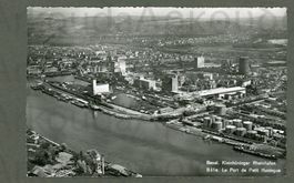 AK sw Basel BS Kleinhüninger Rheinhafen,Flugbild ≈ 1947