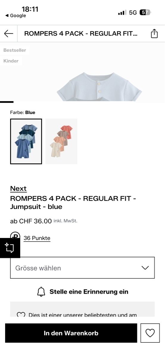 Next Lotti di vestiti: Next ROMPERS 7 PACK - REGULAR FIT - Jumpsuit - blue  – Nuovo (secondo la descrizione) da Bottmingen venduto da zoe_vt97 3
