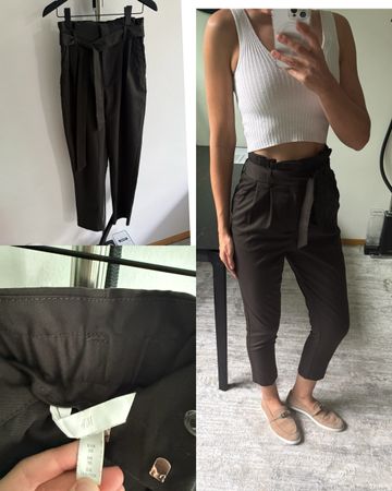H&M Hose Dunkelkhaki – Passt S/36 – Wie neu
