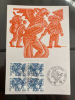 Schweiz 1977 Maximumkarte 4er-Block Vogel Gryff Basel 1978