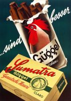 Sumatra Güggel Zigarren Werbung - Vintage Plakat