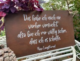 Edelrost Schild „Das habe ich noch nie…“