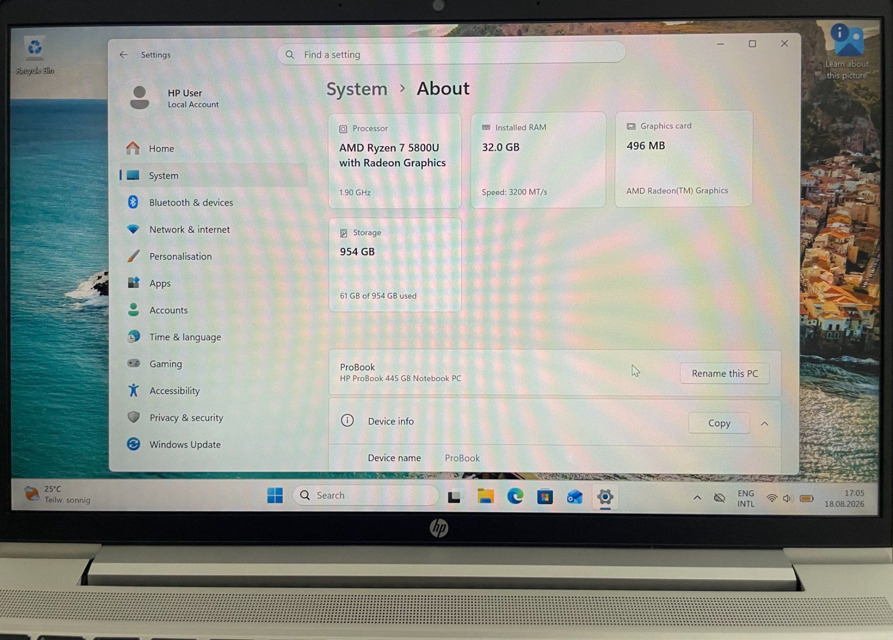 Hewlett Packard Notebook: HP Probook 445 G8 – Usato da Dornach venduto da Garocle 1