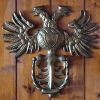 Antiker Türklopfer Doppeladler Messing 