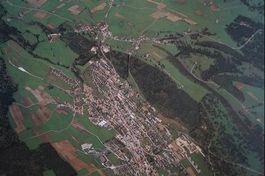 ⭐ "Flugbild Tramelan & Freiberge" 1994 Schulwandbild