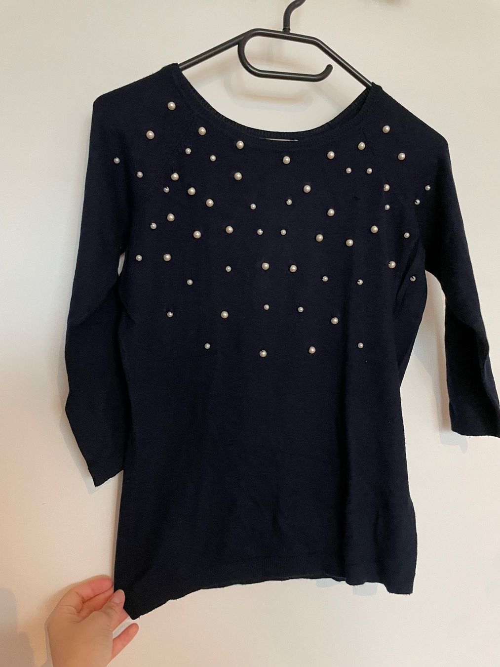 Orsay Pullover & Sweatshirts: Dunkelblauer Pullover mit Perlen - S - so elegant! – Neu (gemäss Beschreibung) aus Pfäffikon SZ von ansyyy 1