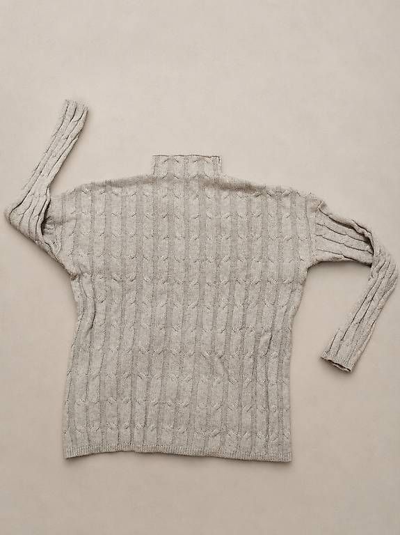 Maglioni & Felpe: Chicorée Strickpullover S, Grau/Creme mit schönes Zopfmuster – Usato da Schaffhausen venduto da Tutti_007