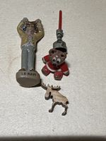 Für die Puppenstube, 4 Miniaturartikel, Männerfig. 4 cm gros