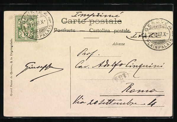 Ansichtskarten: AK Genève, Barques dans le port, 1907 – Gebraucht aus Berlin von bartko-reher 1