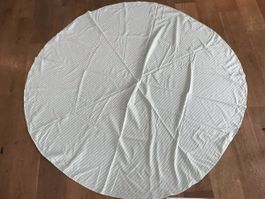 6 Stoffservietten mint + 1 runde Tischdecke, gestreift, mint