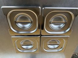 4 Stück Deckel zu GN 1/6 - Blanco - Chromstahl