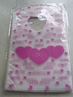 50 Beutel Plastik rosa Herzli 14,5x8cm