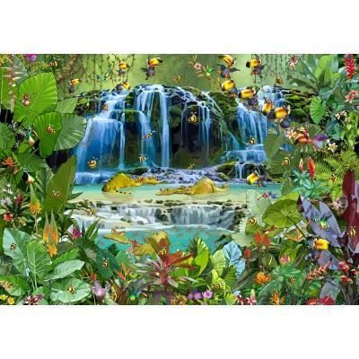 Puzzle: 1000 TEILE PUZZLE-WASSERFALL-F. RUYER – Nuovo e nell'imballaggio originale da Rupperswil venduto da big-one-sale