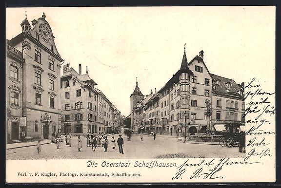 Cartoline postali: AK Schaffhausen, Strassenpartie im Ort – Usato da Berlin venduto da bartko-reher