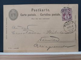 GR, Postkarte ab Bergün, 1893