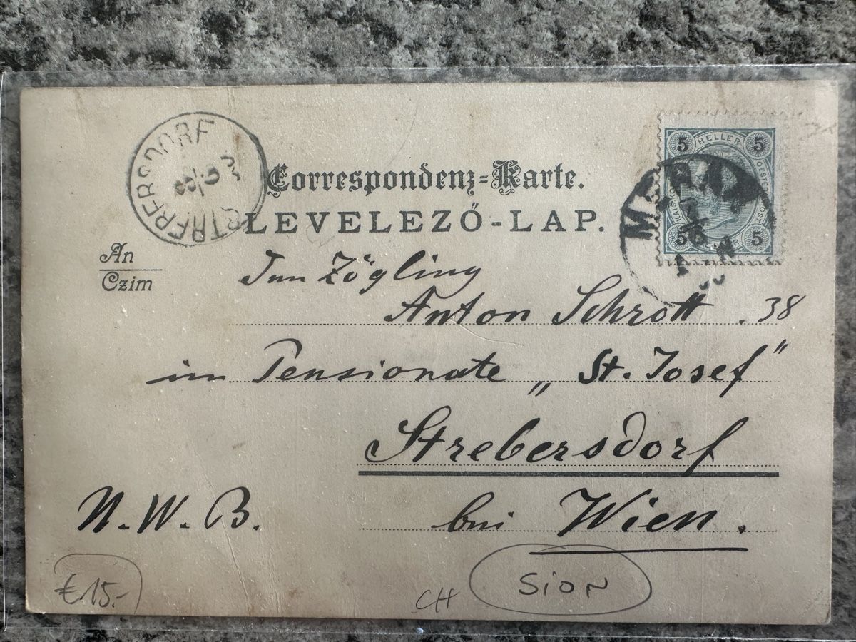 Cartoline postali: Litho Sion, Suchard - Karte 1900 – Usato da Wettingen venduto da Phibras 1