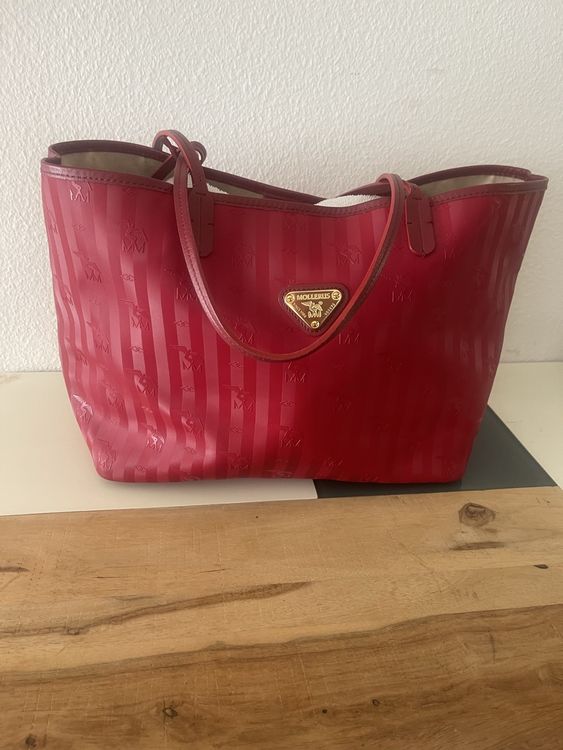 Rote Mollerus Shopper Zürich Tasche zeitloser Klassiker (Gebraucht