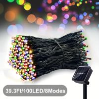 Solar Lichterkette für Aussen 12m, 100 LED, mehrfarbig