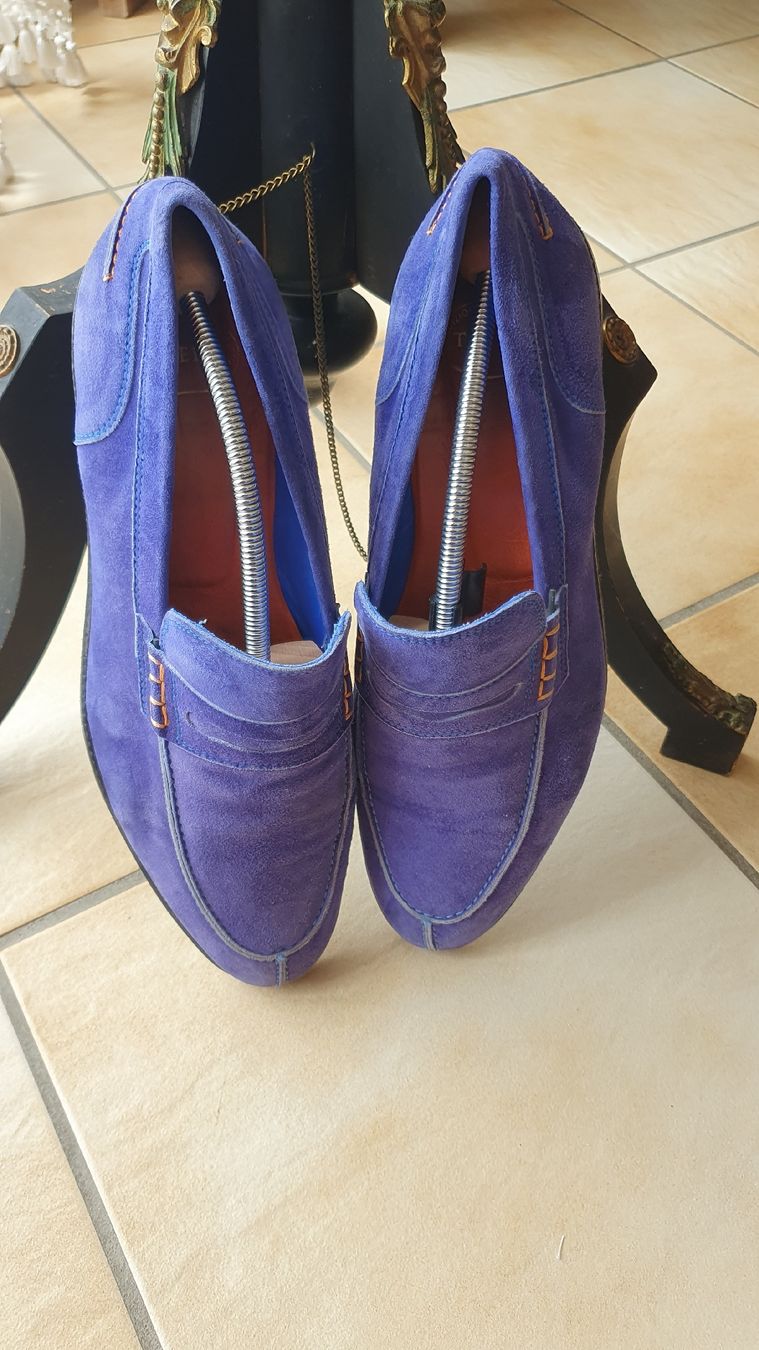 Herrenschuhe: Mocassins Tirelli velours navy 45 – Gebraucht aus Erde von zakleblanc 1