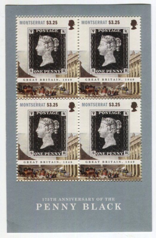 Alle Briefmarken: Block "One Penny Black". Montserrat – Neu und originalverpackt aus Basel von Butsch5
