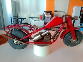 Einzigartiges, handgefertigtes, dekoratives Vintage-Motorrad