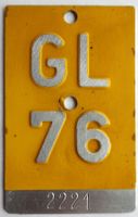 Mofanummer Töffli Glarus 1976 GL 76