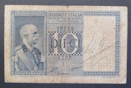 Banknote Italien, 10 Lire 1939 (V)
