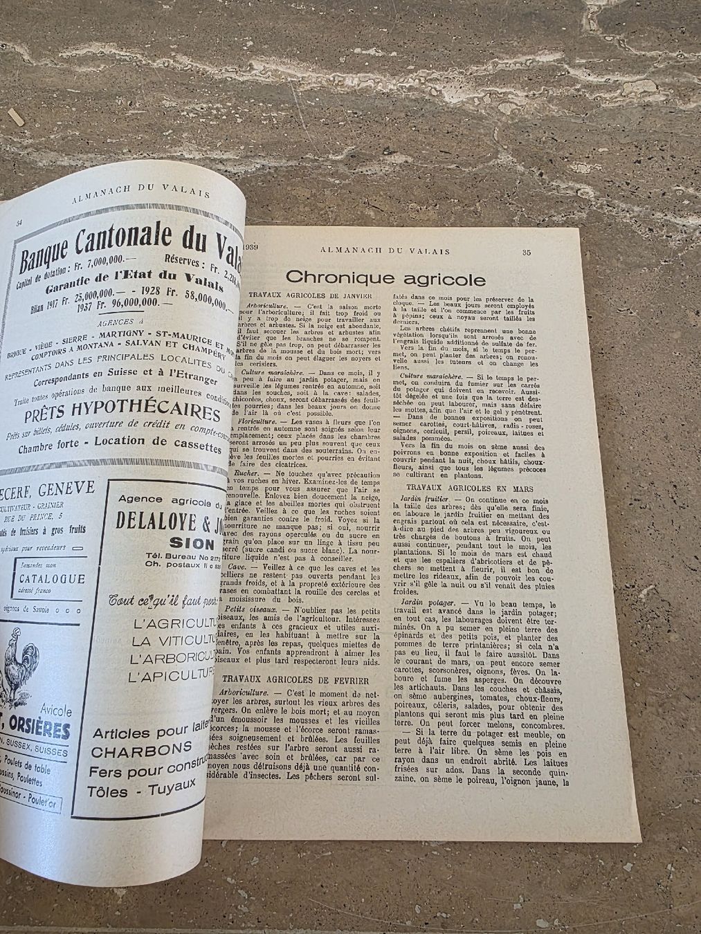 Libri: Almanach du Valais 1939 – Usato da Paudex venduto da Pacalauma 2
