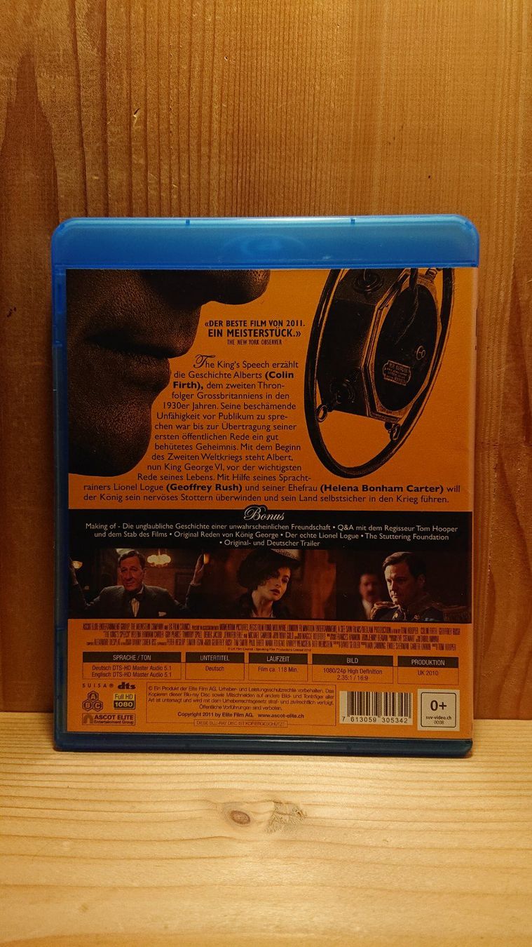 Tutti i DVDs: KING'S SPEECH Blu-Ray mit Colin Firth – Usato da Wilderswil venduto da Exebub 1