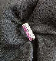 585 Goldring mit Diamanten und Rubinen –Ringgrösse 54–3.32g