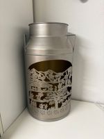 Milchkanne Windlicht mit Alpenmotiv neuwertig