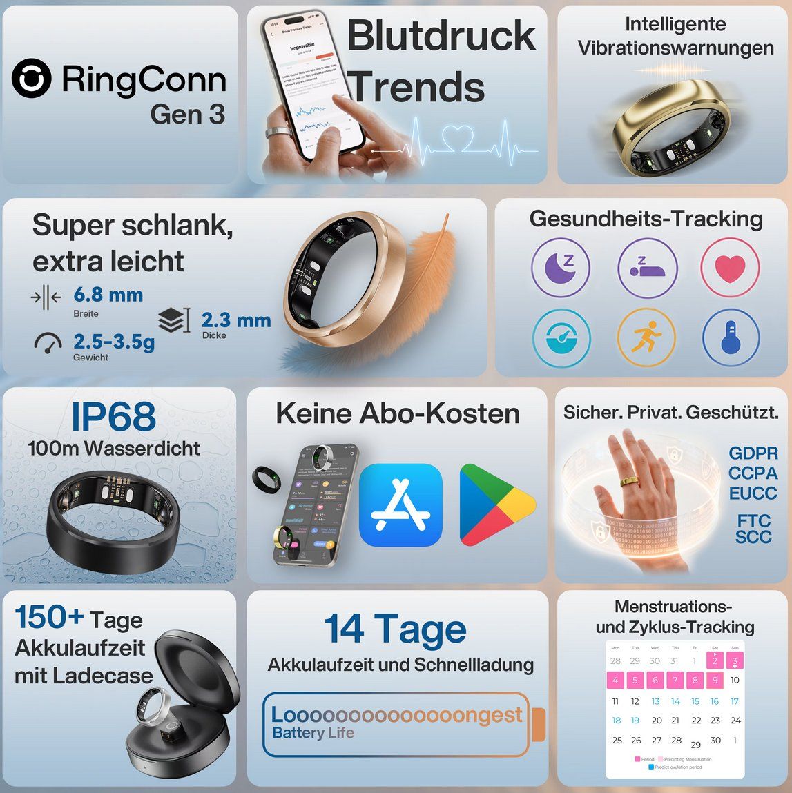 Anelli: RingConn Smart Ring Gen 3 – Nuovo (secondo la descrizione) da Selkingen venduto da gwendolynx 2