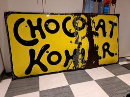 Email Schild, Emailschild, Chocolat Kohler 150x75cm