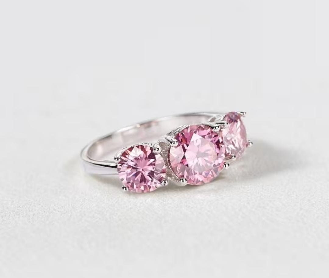 Anelli: Anello in argento con moissanite rosa 2 carati – Nuovo (secondo la descrizione) da Cadenazzo venduto da Nicopri 1
