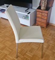 Esszimmerstuhl Echtleder beige, Metallbeine, gebraucht.