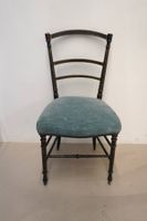 Antiker Holzstuhl Napoleon III blau (HE84)