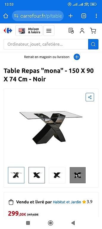 Tische: Table repas design avec plateau en verre épais  – Gebraucht aus Genève von max_7yk2